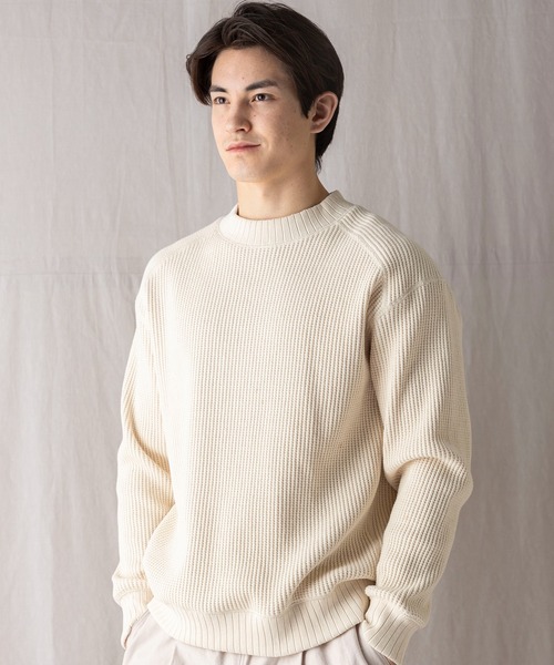 Jackman（ジャックマン）の「Waffle Midneck（ニット/セーター・メンズ・アイボリー/ブラック/クリアブルー/グレー系その他/ネイビー/ダークグレー/ブルー系その他/モカ・MEDIUM/LARGE/X-LARGE/SMALL）」の20枚目の写真