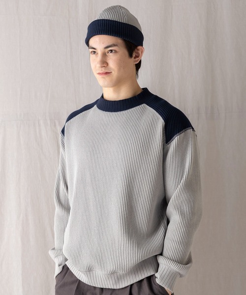 Jackman（ジャックマン）の「Waffle Midneck（ニット/セーター・メンズ・アイボリー/ブラック/クリアブルー/グレー系その他/ネイビー/ダークグレー/ブルー系その他/モカ・MEDIUM/LARGE/X-LARGE/SMALL）」の22枚目の写真