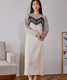 mysty woman | レースサテンキャミワンピース 644641(ワンピース)