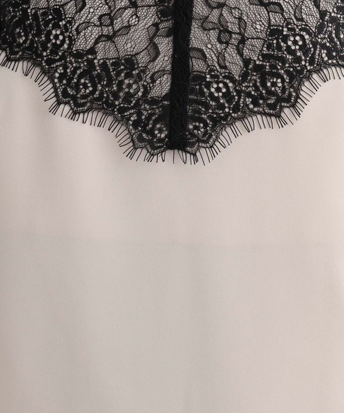 mysty woman(ミスティウーマン)の「レースサテンキャミワンピース 644641(ワンピース・レディース・アイボリー/ブラック/ブラウン・FREE)」の5枚目の写真