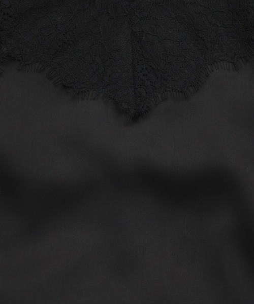 mysty woman(ミスティウーマン)の「レースサテンキャミワンピース 644641(ワンピース・レディース・アイボリー/ブラック/ブラウン・FREE)」の6枚目の写真