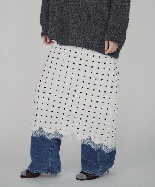 duei（デュイ）の「サテン裾レースドットスカート（スカート・レディース・ブラック/ホワイト・FREE）」の20枚目の写真