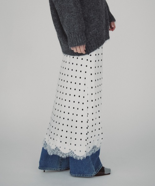 duei（デュイ）の「サテン裾レースドットスカート（スカート・レディース・ブラック/ホワイト・FREE）」の21枚目の写真