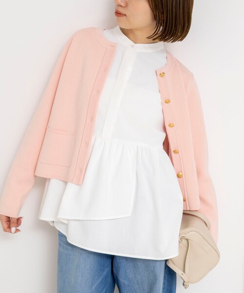 NOLLEY’S(ノーリーズ)の「ウォッシャブルイレギュラーヘムブラウス(シャツ/ブラウス・レディース・ネイビー/ホワイト/サックスブルー・38)」の1枚目の写真