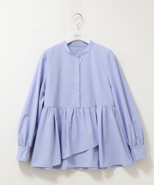 NOLLEY’S(ノーリーズ)の「ウォッシャブルイレギュラーヘムブラウス(シャツ/ブラウス・レディース・ネイビー/ホワイト/サックスブルー・38)」の12枚目の写真