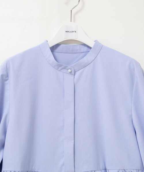 NOLLEY’S(ノーリーズ)の「ウォッシャブルイレギュラーヘムブラウス(シャツ/ブラウス・レディース・ネイビー/ホワイト/サックスブルー・38)」の13枚目の写真
