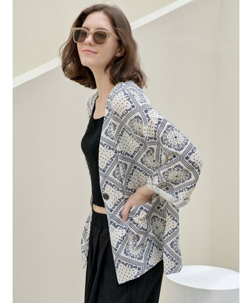 AVANT-G(アバン)の「Paisley Robe Cadigan Jacket - NAVY(その他アウター・レディース・その他・FREE)」の1枚目の写真