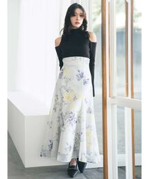 MERCURYDUO | 花柄バックレースアップフレアスカート(スカート)