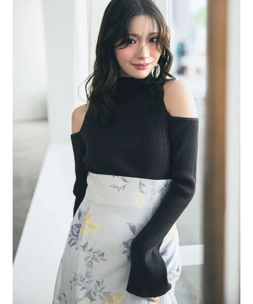 MERCURYDUO（マーキュリーデュオ）の「花柄バックレースアップフレアスカート（スカート・レディース・ブラウン/ミント/オフホワイト・SMALL/MEDIUM）」の6枚目の写真