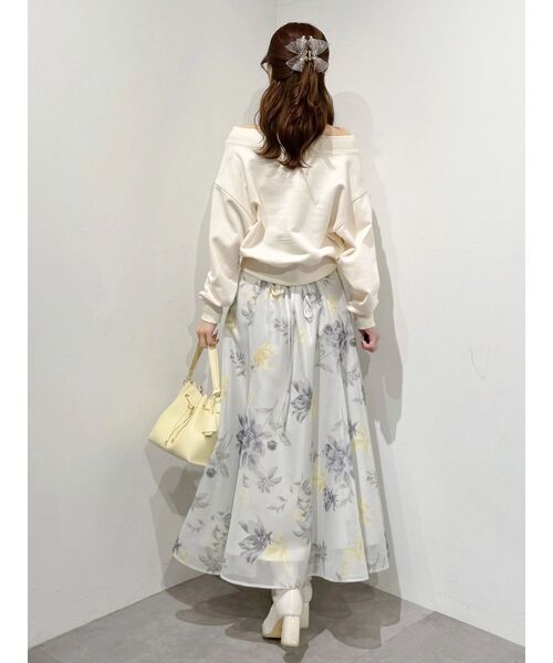 MERCURYDUO（マーキュリーデュオ）の「花柄バックレースアップフレアスカート（スカート・レディース・ブラウン/ミント/オフホワイト・SMALL/MEDIUM）」の20枚目の写真