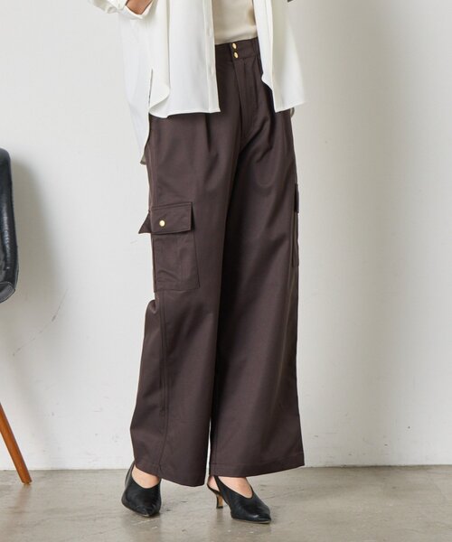 Jena espace merveilleux(ジェナ エスパスメルヴェイユ)の「ワイドカーゴパンツ(その他パンツ・レディース・ライトベージュ/チャコールグレー/カーキ・FREE)」の3枚目の写真