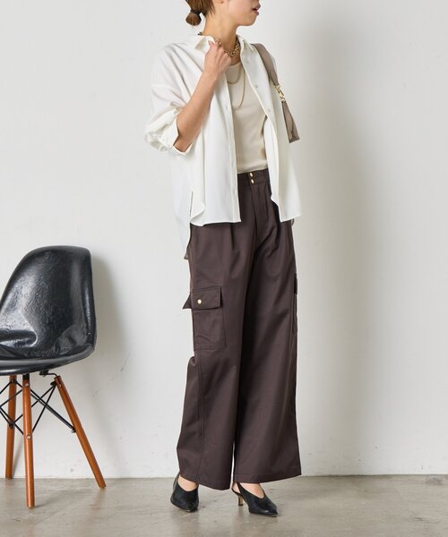Jena espace merveilleux(ジェナ エスパスメルヴェイユ)の「ワイドカーゴパンツ(その他パンツ・レディース・ライトベージュ/チャコールグレー/カーキ・FREE)」の19枚目の写真
