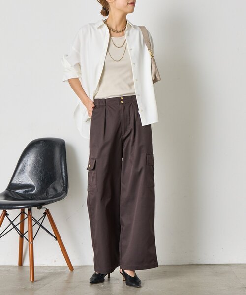 Jena espace merveilleux(ジェナ エスパスメルヴェイユ)の「ワイドカーゴパンツ(その他パンツ・レディース・ライトベージュ/チャコールグレー/カーキ・FREE)」の20枚目の写真