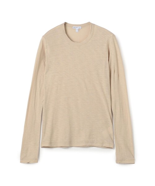 JAMES PERSE(ジェームスパース)の「スラブジャージー ロングスリーブプルオーバー WUA3361(Tシャツ/カットソー・レディース・ライトベージュ/ライトブルー・0)」の2枚目の写真