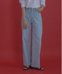 Slop straight fit denim pants_Blue
