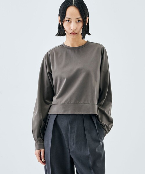 EDITION(エディション)の「コットンモックロディ クルーネックプルオーバー(スウェット・レディース・カーキ/ブラック・FREE)」の4枚目の写真