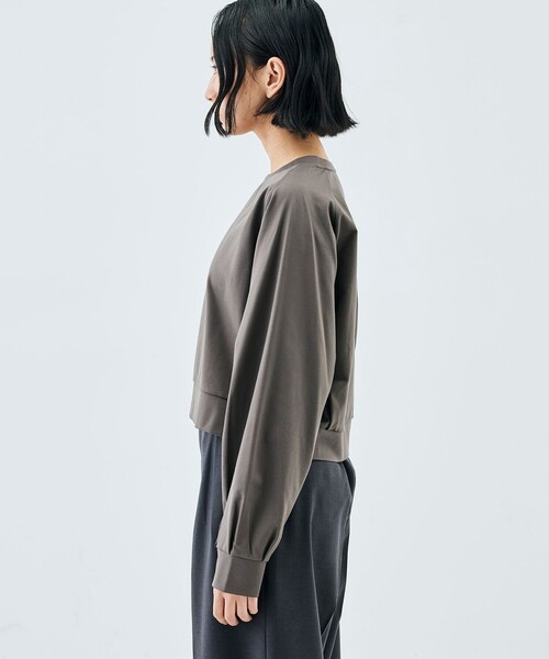 EDITION(エディション)の「コットンモックロディ クルーネックプルオーバー(スウェット・レディース・カーキ/ブラック・FREE)」の5枚目の写真