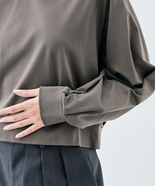 EDITION(エディション)の「コットンモックロディ クルーネックプルオーバー(スウェット・レディース・カーキ/ブラック・FREE)」の9枚目の写真