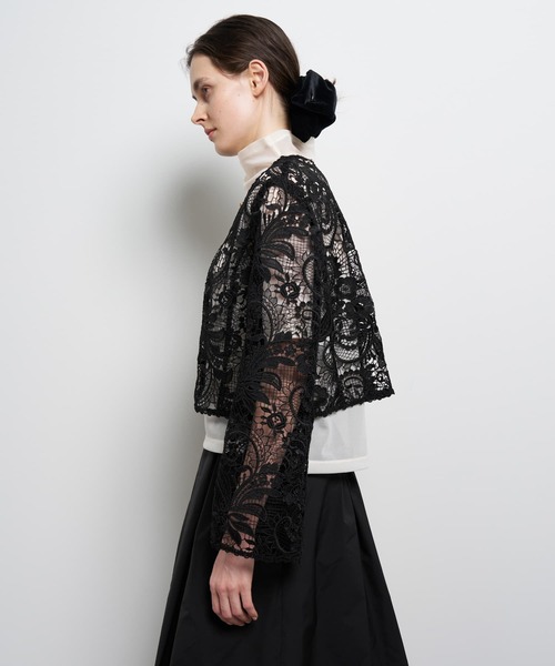 LANVIN en Bleu(ランバンオンブルー)の「ペイズリーコードレースジャケット(テーラードジャケット・レディース・ブラック/ベージュ・38)」の5枚目の写真