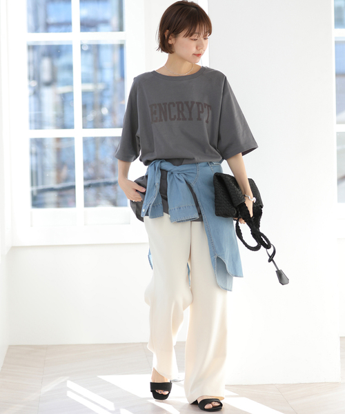 JOURNAL STANDARD relume(ジャーナルスタンダード レリューム)の「チュニックロゴT(Tシャツ/カットソー・レディース・チャコールグレー/ホワイト/ブラウン・FREE)」の5枚目の写真