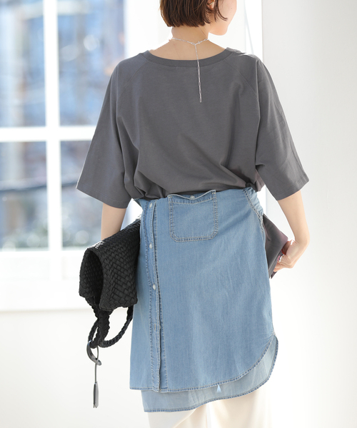 JOURNAL STANDARD relume(ジャーナルスタンダード レリューム)の「チュニックロゴT(Tシャツ/カットソー・レディース・チャコールグレー/ホワイト/ブラウン・FREE)」の12枚目の写真