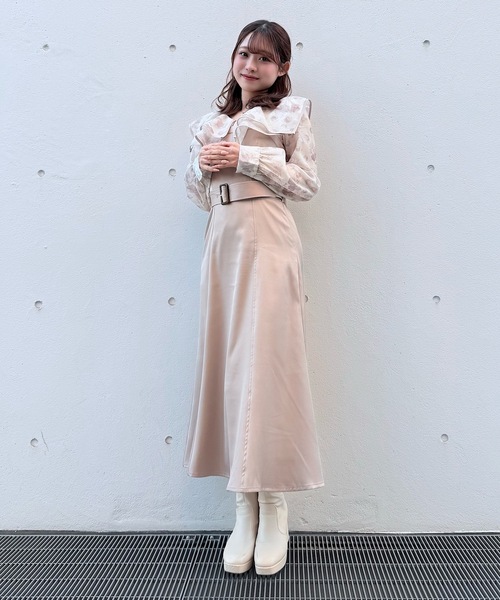 NOMAE(ノーマエ)の「パイピングフリルカラーワンピース(ワンピース・レディース・ブラック系その他/ピンク系その他/ネイビー系1・FREE)」の6枚目の写真