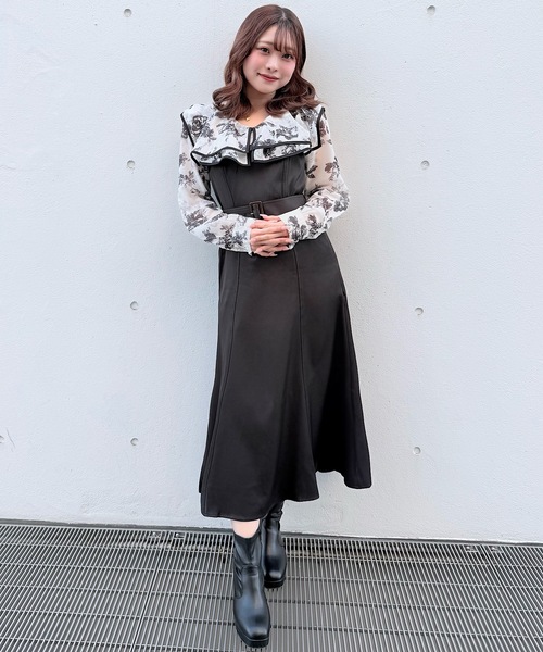 NOMAE(ノーマエ)の「パイピングフリルカラーワンピース(ワンピース・レディース・ブラック系その他/ピンク系その他/ネイビー系1・FREE)」の8枚目の写真
