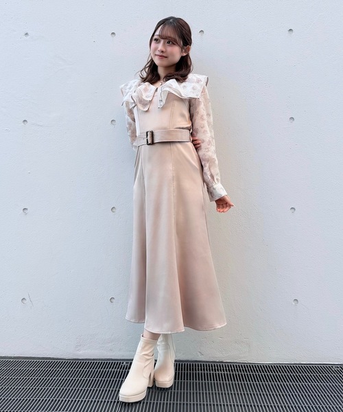 NOMAE(ノーマエ)の「パイピングフリルカラーワンピース(ワンピース・レディース・ブラック系その他/ピンク系その他/ネイビー系1・FREE)」の22枚目の写真