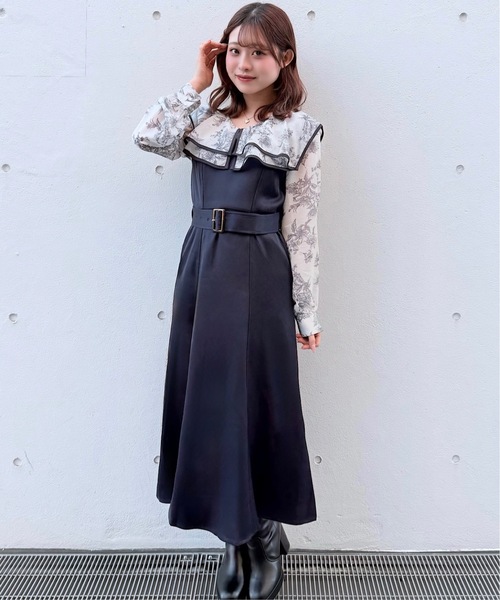 NOMAE(ノーマエ)の「パイピングフリルカラーワンピース(ワンピース・レディース・ブラック系その他/ピンク系その他/ネイビー系1・FREE)」の15枚目の写真