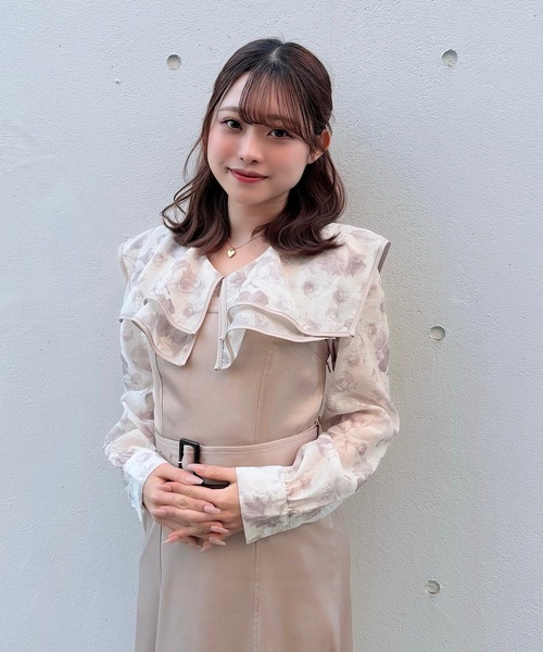 NOMAE(ノーマエ)の「パイピングフリルカラーワンピース(ワンピース・レディース・ブラック系その他/ピンク系その他/ネイビー系1・FREE)」の20枚目の写真