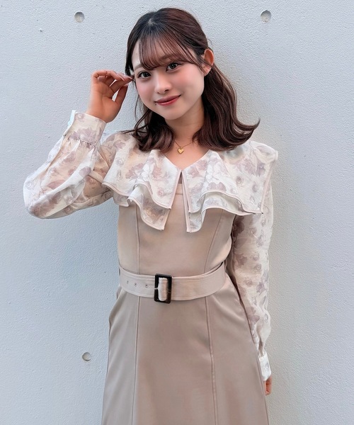 NOMAE(ノーマエ)の「パイピングフリルカラーワンピース(ワンピース・レディース・ブラック系その他/ピンク系その他/ネイビー系1・FREE)」の21枚目の写真