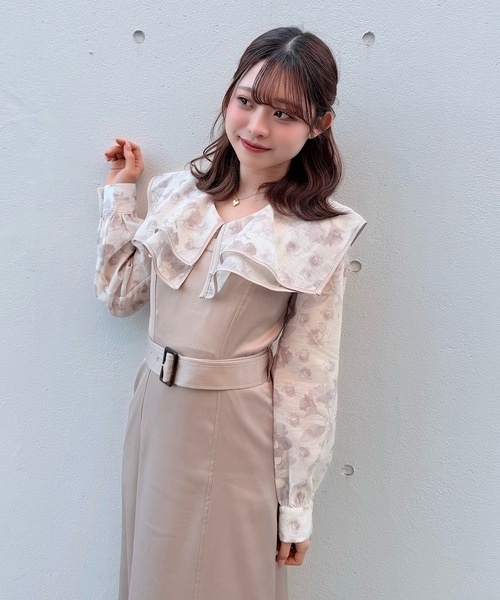 NOMAE(ノーマエ)の「パイピングフリルカラーワンピース(ワンピース・レディース・ブラック系その他/ピンク系その他/ネイビー系1・FREE)」の19枚目の写真