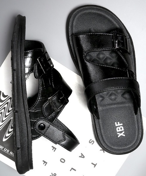 SHEPP（シープ）の「【UNISEX】フェイクレザーダブルバックル ストラップサンダル（サンダル・メンズ・ダークブラウン/ブラック・L/M）」の8枚目の写真