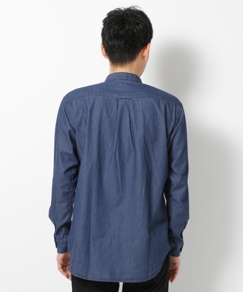 GLOBAL WORK（グローバルワーク）の「デニムバンドカラーシャツ/707948（シャツ/ブラウス・メンズ・ライトブルー/ネイビー・LARGE/SMALL/MEDIUM/X-LARGE）」の8枚目の写真