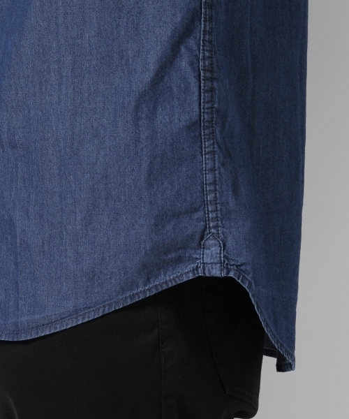 GLOBAL WORK（グローバルワーク）の「デニムバンドカラーシャツ/707948（シャツ/ブラウス・メンズ・ライトブルー/ネイビー・LARGE/SMALL/MEDIUM/X-LARGE）」の12枚目の写真