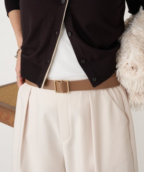 Jena espace merveilleux（ジェナ　エスパスメルヴェイユ）の「バックルベルト（ベルト・レディース・ブラック/ベージュ・FREE）」の2枚目の写真