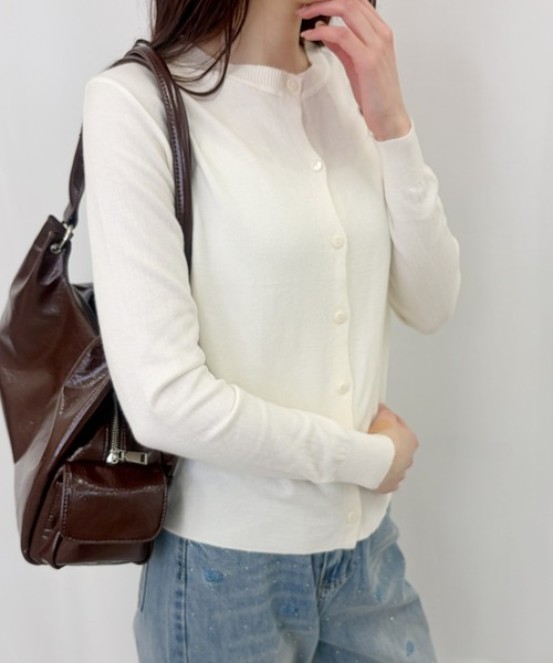 frunco(フランコ)の「【ZOZOTOWN限定】ノーカラーカーディガン(カーディガン/ボレロ・レディース・ブルー/グレー/アイボリー/ブラック/ベージュ/グリーン・FREE)」の9枚目の写真