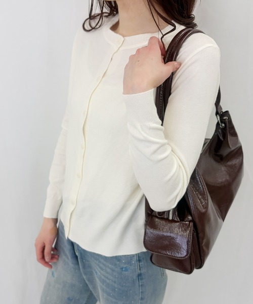 frunco(フランコ)の「【ZOZOTOWN限定】ノーカラーカーディガン(カーディガン/ボレロ・レディース・ブルー/グレー/アイボリー/ブラック/ベージュ/グリーン・FREE)」の8枚目の写真