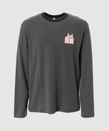 KHOKI（コッキ）の「Hand-Embroidered Stripe Long Sleeve T-Shirt（Tシャツ/カットソー）」