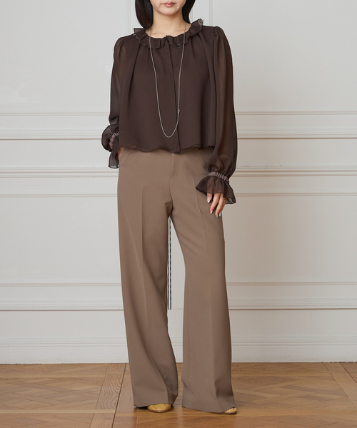 IENA LA BOUCLE(イエナラブークル)の「IENA LA BOUCLE ジョーゼットフリル襟ブラウス(シャツ/ブラウス・レディース・ブラウン/アイボリー・FREE)」の18枚目の写真