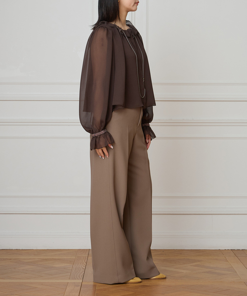 IENA LA BOUCLE(イエナラブークル)の「IENA LA BOUCLE ジョーゼットフリル襟ブラウス(シャツ/ブラウス・レディース・ブラウン/アイボリー・FREE)」の21枚目の写真