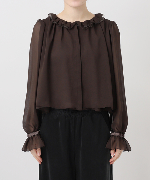 IENA LA BOUCLE(イエナラブークル)の「IENA LA BOUCLE ジョーゼットフリル襟ブラウス(シャツ/ブラウス・レディース・ブラウン/アイボリー・FREE)」の22枚目の写真