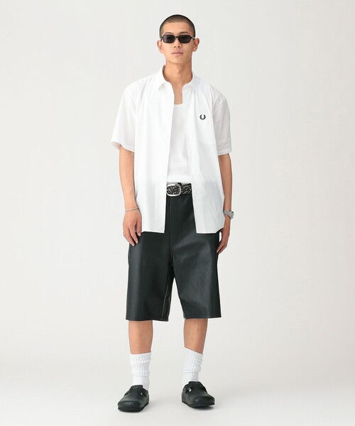 BEAMS(ビームス)の「カウレザー イージー ショートパンツ【ワイドストレートフィット】(その他パンツ・メンズ・ブラック・L/M/S/XL)」の8枚目の写真