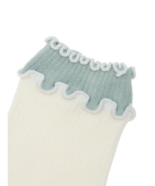 Samansa Mos2（サマンサ モスモス）の「配色メローソックス（ソックス/靴下・レディース・オフホワイト/キナリ/ベージュ・F）」の5枚目の写真