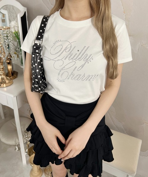 PHILLY(フィリー)の「《プチプラ¥2199★》PHILLYロゴスタッズT(Tシャツ/カットソー・レディース・ブラック/ホワイト・FREE)」の4枚目の写真