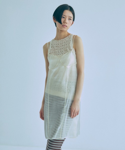 EN NEUME(エンノイム)の「Slub Mesh Knit Tank(ニット/セーター・レディース・アイボリー/ブルー/ピンク・FREE)」の12枚目の写真