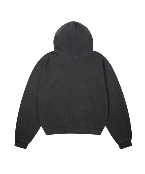 NETHERWORLD(ネザーワールド)の「WHO ARE YOU ZIP HOODIE SMUDGE(パーカー・メンズ・チャコールグレー・1/2)」の3枚目の写真