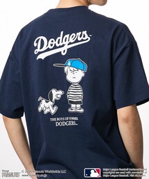 FREAK'S STORE（フリークスストア）の「限定展開 PEANUTS×MLB 別注 ビッグシルエット バックプリント Tシャツ / DODGERS（Tシャツ/カットソー）」