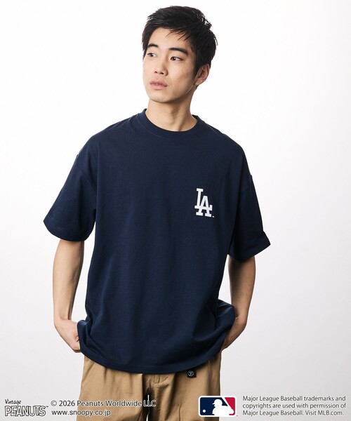 限定展開 PEANUTS×MLB 別注 ビッグシルエット バックプリント Tシャツ 限定展開 PEANUTS×MLB 別注 ビッグシルエット バックプリント Tシャツ