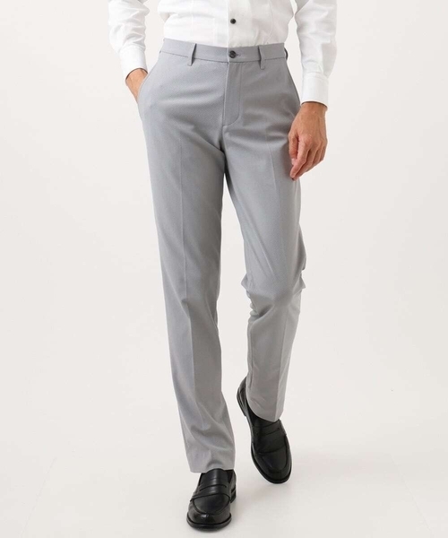 MICHEL KLEIN HOMME   （ミッシェルクランオム）の「【セットアップ】コットンライクストレッチスラックスパンツ（スラックス・メンズ・ブラック/グレー・MEDIUM/LARGE/X-LARGE）」の2枚目の写真